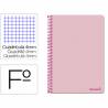 Cuaderno espiral liderpapel folio smart tapa blanda 80h 60gr cuadro 4mm con margen color rosa - BF97