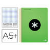 Cuaderno espiral liderpapel a5 antartik tapa dura 80h 100 g cuadro 5mm con margen color verde fluor - KE18