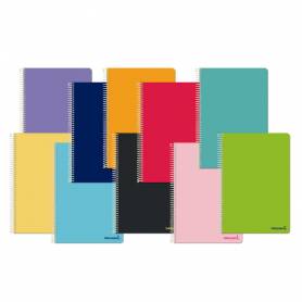 Cuaderno espiral liderpapel cuarto smart tapa blanda 80h 60gr cuadro 6mm con margen colores surtidos