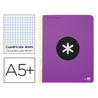 Cuaderno espiral liderpapel a5 antartik tapa dura 80h 100 gr cuadro 5mm con margen color violeta - KE14