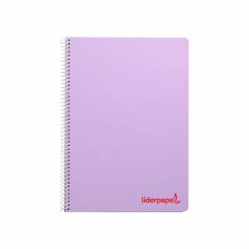 Cuaderno espiral liderpapel a5 wonder tapa plastico 80h 90g cuadro 4mm con margen colores surtidos