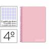 Cuaderno espiral liderpapel cuarto witty tapa dura 80h 75gr cuadro 4mm con margen color rosa - BC58