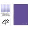 Cuaderno espiral liderpapel cuarto witty tapa dura 80h 75gr cuadro 4mm con margen color violeta - BC28
