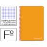 Cuaderno espiral liderpapel folio witty tapa dura 80h 75gr cuadro 4mm con margen color naranja - BF36