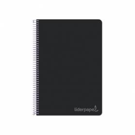 Cuaderno espiral liderpapel folio witty tapa dura 80h 75gr cuadro 4mm con margen color negro