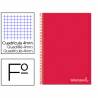 Cuaderno espiral liderpapel folio witty tapa dura 80h 75gr cuadro 4mm con margen color rojo - BF34