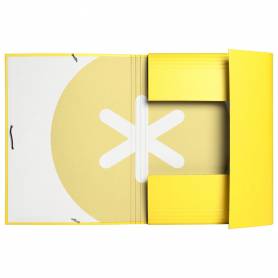 Carpeta liderpapel antartik gomas a4 3 solapas carton forrado trending color amarillo
