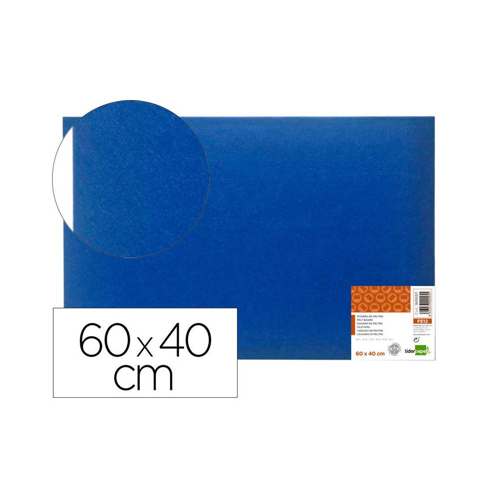 Tablero de anuncios liderpapel fieltro color azul 40x60 cm