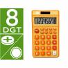 Calculadora liderpapel bolsillo xf10 8 digitos solar y pilas color naranja 115x65x8 mm - XF10