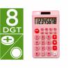 Calculadora liderpapel bolsillo xf12 8 digitos solar y pilas color rosa 115x65x8 mm - XF12
