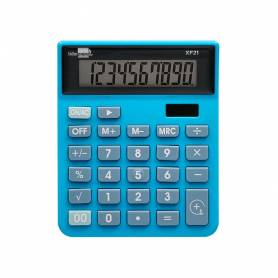 Calculadora liderpapel sobremesa xf21 10 digitos solar y pilas color azul 127x105x24 mm