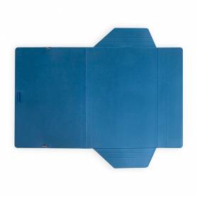 Carpeta liderpapel gomas folio 3 solapas carton plastificado color azul