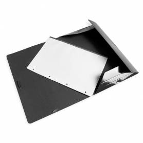 Carpeta liderpapel gomas folio 3 solapas carton plastificado color negro