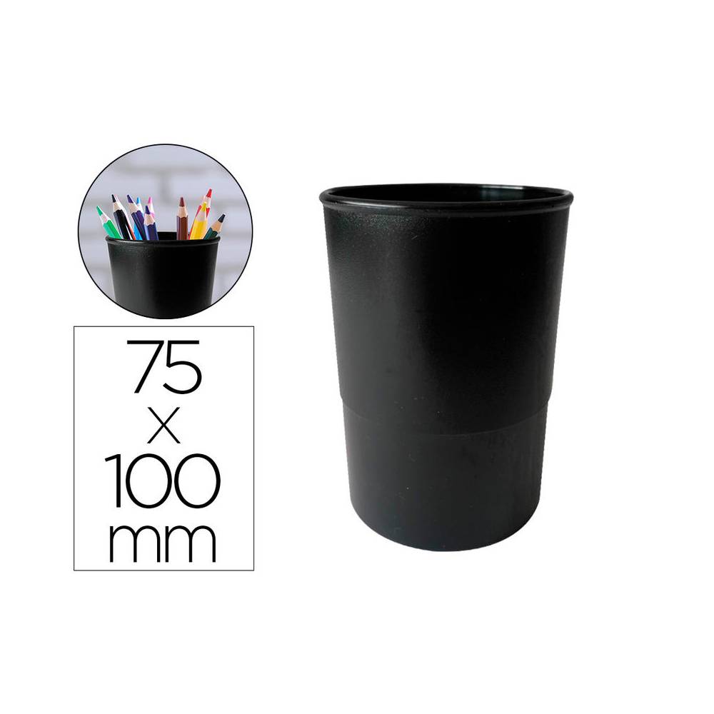 Cubilete portalapices liderpapel ecouse 100% plastico reciclado diametro 75 mm negro