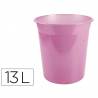 Papelera plastico liderpapel rosa translucido 13 litros 275x285 mm mm - PJ09