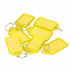 Llavero portaetiquetas q-connect premium color amarillo caja de 40 unidades - KF10479