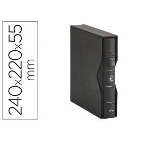 Album numismatico pardo similpiel 4 anillas con cajetin color negro 240x220x55 mm - 170001