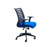 Silla rocada de oficina con brazos respaldo en malla transpirable y asiento tapizado en tela ignifuga - 907-3
