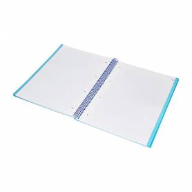 Cuaderno espiral navigator a4 tapa dura 80h 80gr cuadro 4mm con margen azul claro - NA34