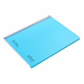 Cuaderno espiral navigator a4 tapa dura 80h 80gr cuadro 4mm con margen azul claro - NA34
