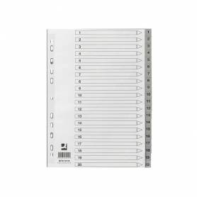 Separador numerico q-connect plastico 1-20 juego de 20 separadores din a4 multitaladro - KF01919