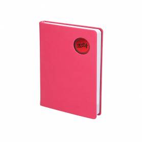 Agenda encuadernada liderpapel kilkis 17x24 cm 2024 dia pagina color rosa papel 70 gr - 