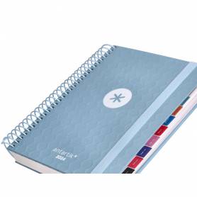 Agenda de oficina antartik 2024 dia pagina 80 gr con sobre marcapaginas y 3 hojas pegatinas azul 130x175 mm - 