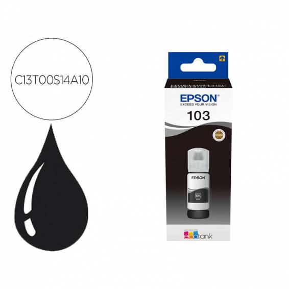 Tinta epson ecotank 103 l3110 3150 3151 5190 negro botella de 65 ml - C13T00S14A10