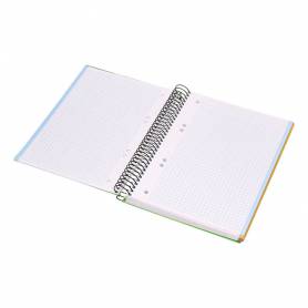 Cuaderno espiral liderpapel a5 micro multilider tapa forrada 140h 80 gr cuadro 5mm 5 bandas 6 taladros colores surtidodo - BJ54