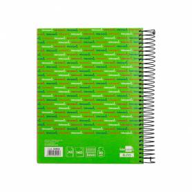 Cuaderno espiral liderpapel a5 micro multilider tapa forrada 140h 80 gr cuadro 5mm 5 bandas 6 taladros colores surtidodo - BJ54