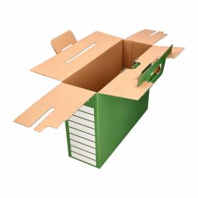 Caja cheque-libro liderpapel para material escolar carton reforzado con asa 393x120x393 mm - CL01