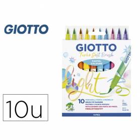 Rotulador giotto turbo soft brush pastel punta de pincel caja de 10 unidades colores surtidos - F426900