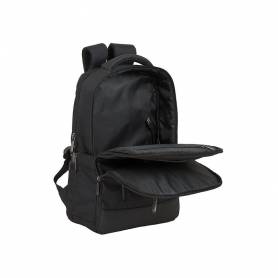 Mochila para portatil antartik 15,6/ con asa y 3 bolsillos exteriores adaptable a maleta color negro 290x440x150 mm