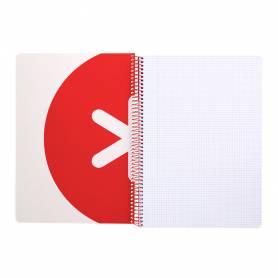Cuaderno espiral liderpapel a4 antartik tapa dura 80h 90gr cuadro 4mm con margen color frambuesa
