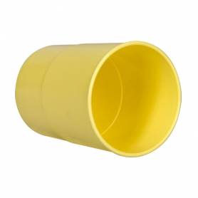 Cubilete portalapices q-connect amarillo pastel opaco plastico diametro 75 mm alto 100 mm - KF17166
