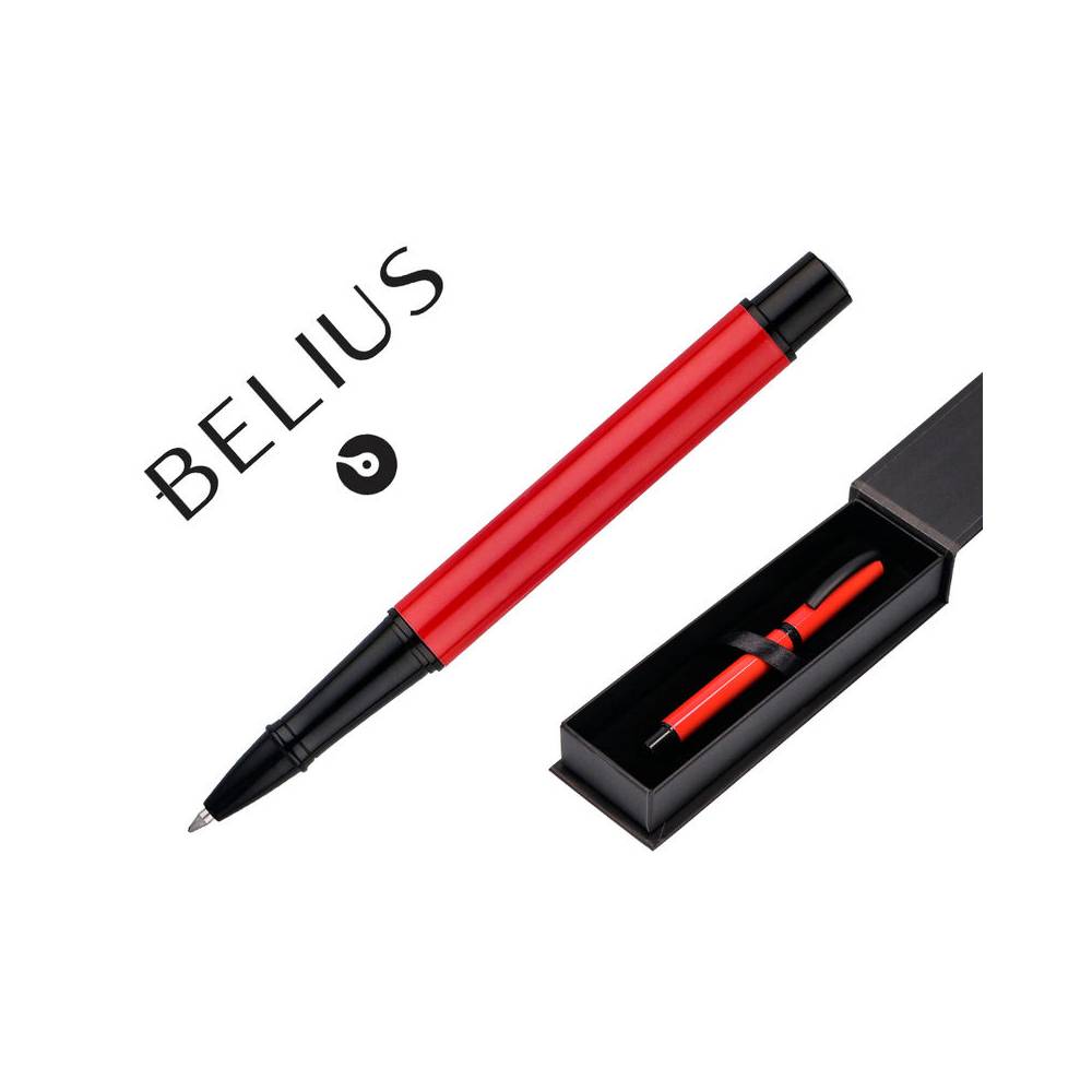 Roller belius turbo aluminio color rojo y negro tinta azul caja de diseño - BB253