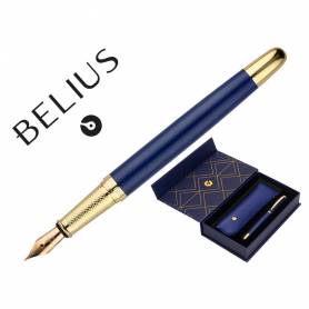 Pluma y estuche belius soiree color art deco azul marino y dorado tinta azul caja de diseño - BB262