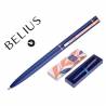 Boligrafo belius rose aluminio color azul electrico oro rosa tinta azul caja de diseño - BB276