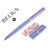 Boligrafo belius rose aluminio color lavanda oro rosa tinta azul caja de diseño - BB279