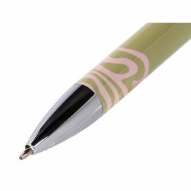 Boligrafo belius ink dreams aluminio color verde matcha y rosa plateado frase interior tinta azul caja de diseño - BB299