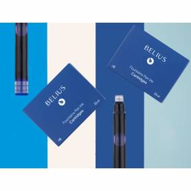 Tinta estilografica belius azul caja 6 cartuchos - BB319