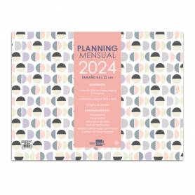Planning mensual liderpapel joven 2024 44x32 cm con pegatinas lomo engomado papel 100 g - 