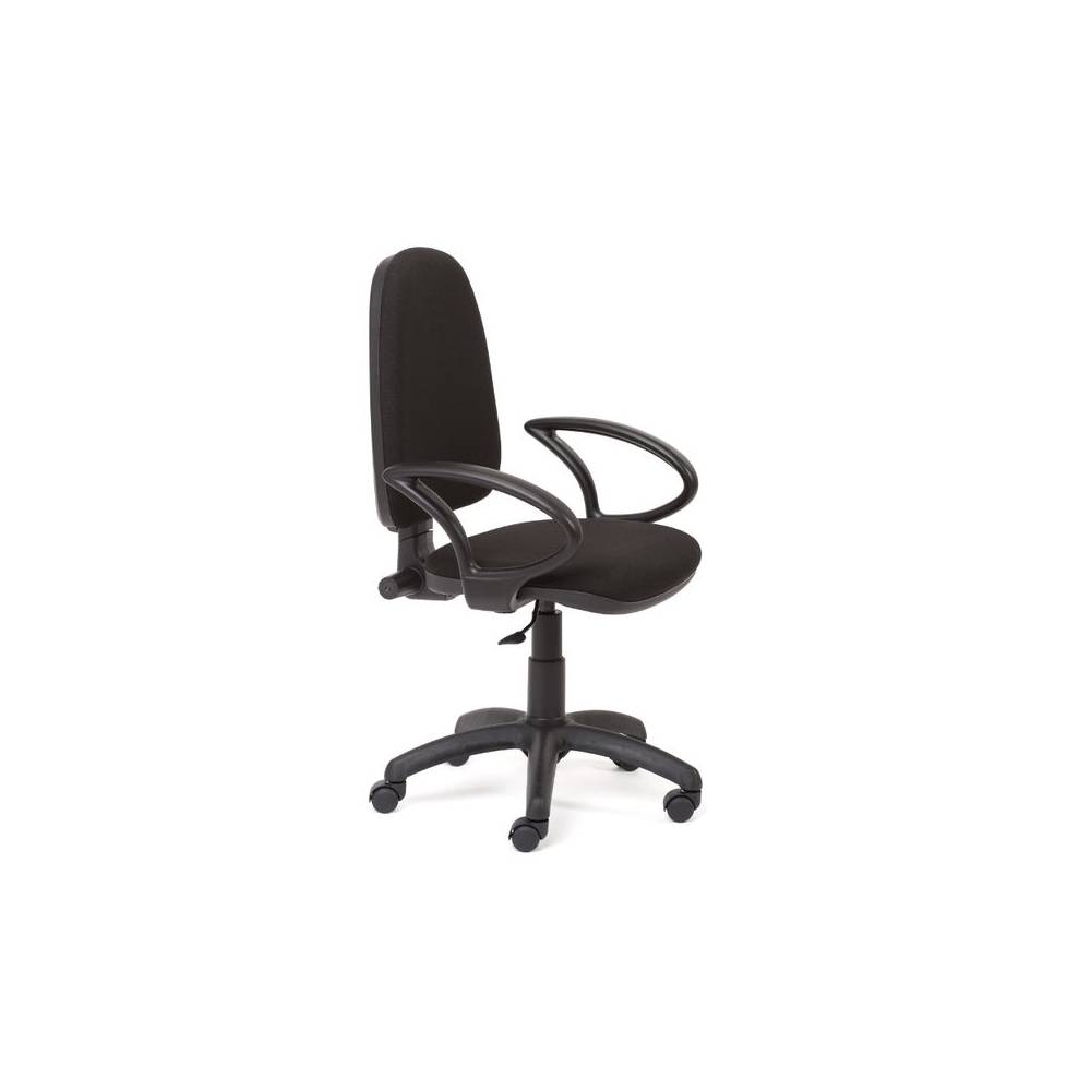 Silla rocada de oficina brazos fijos base nylon respaldo y asiento tela ignifuga negro - 930 4+956