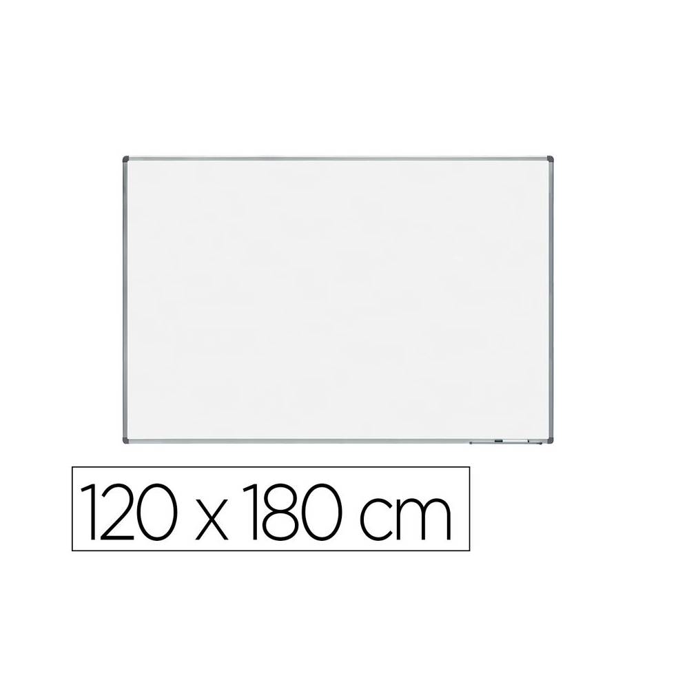 Pizarra blanca rocada lacada magnetica marco aluminio con cantoneras 120x180 cm - 6408