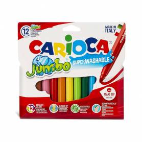 Rotulador carioca jumbo punta gruesa estuche de 12 unidades colores surtidos + 2 gratis - 40567