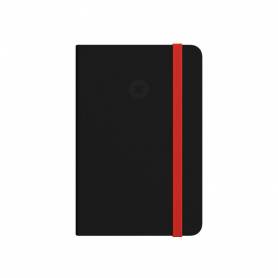 Cuaderno con gomilla antartik notes tapa dura a5 hojas lisas negro y rojo 100 hojas 80 gr fsc - TX02