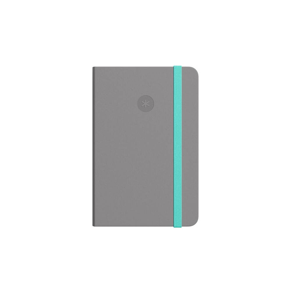 Cuaderno con gomilla antartik notes tapa dura a5 hojas rayas gris y turquesa 100 hojas 80 gr fsc - TX16