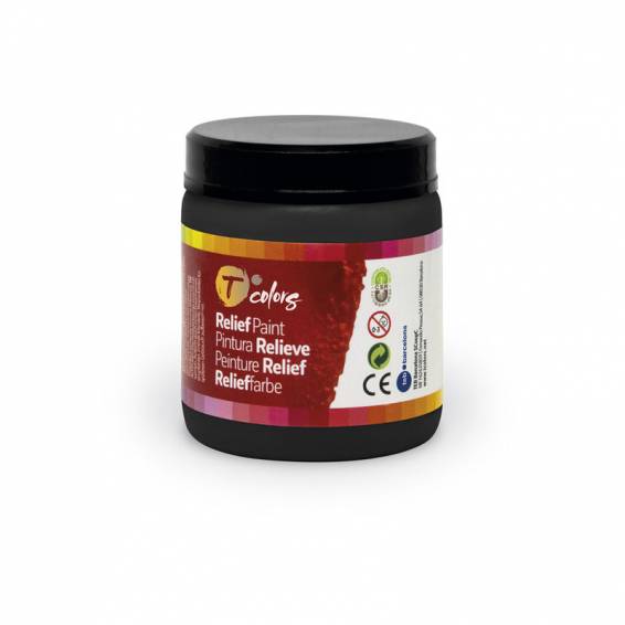 Pintura relieve tcolors negro bote de 250 ml - 