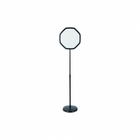 Expositor de pie bi-office forma octogonal magnetico ajustable altura color negro 1650x300 mm - SIG08070101