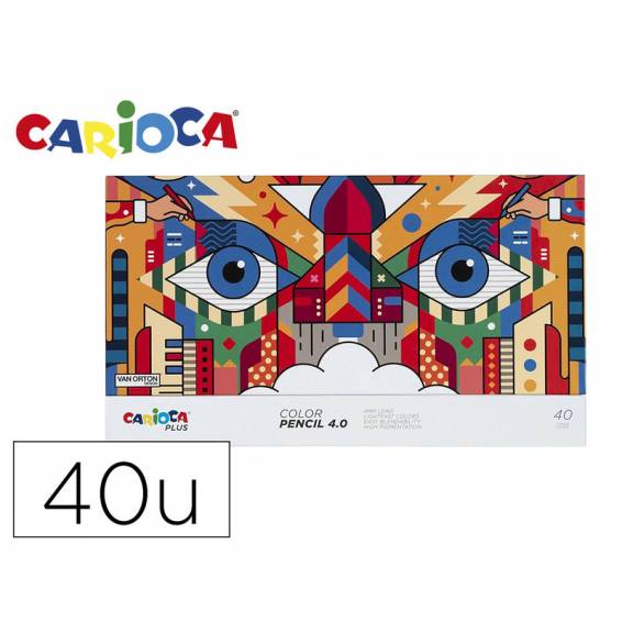 Lapices de colores carioca plus 4.0 caja premium de 40 unidades colores surtidos - 45204